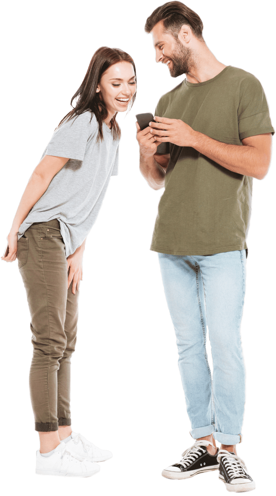 Couple looking at phone