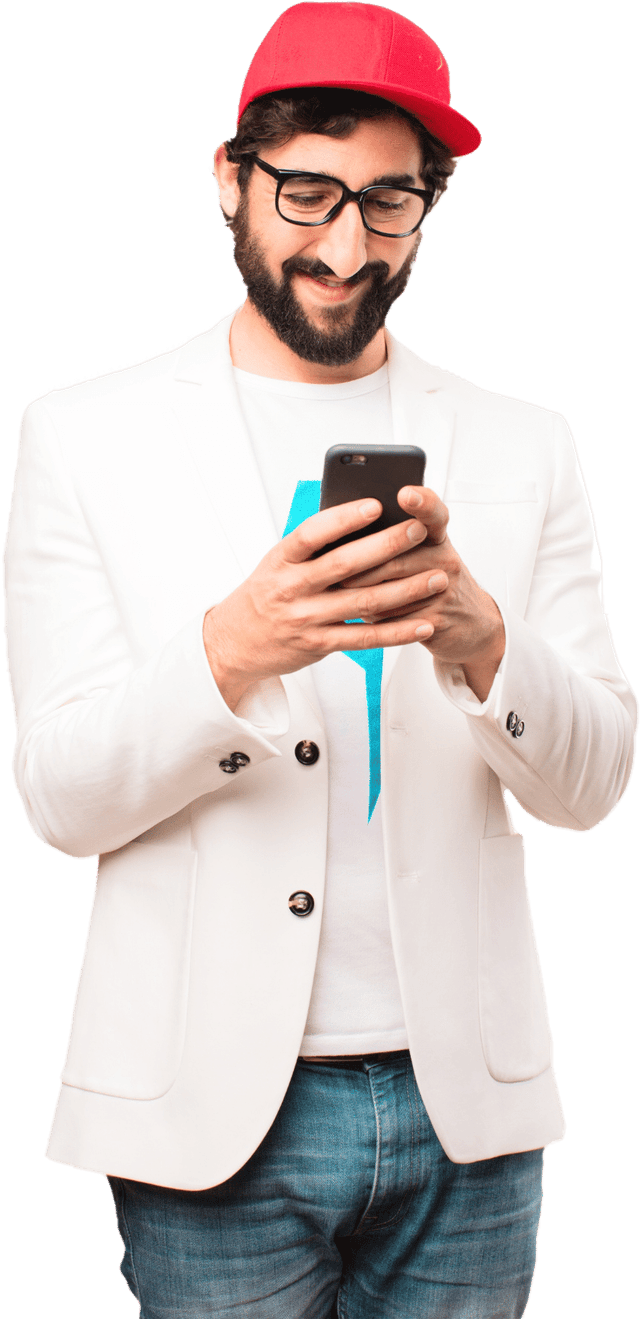 Man using smartphone